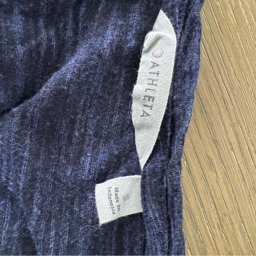 Athleta Fitted Blue Cap Sleeve Tee Sz S - Picture 4 of 5
